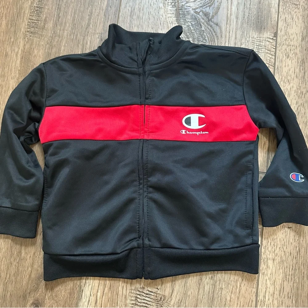 NEW!‎ Champion Infant Boy’s Tracksuit, Black and Red, Zip Up, Classic, 18m